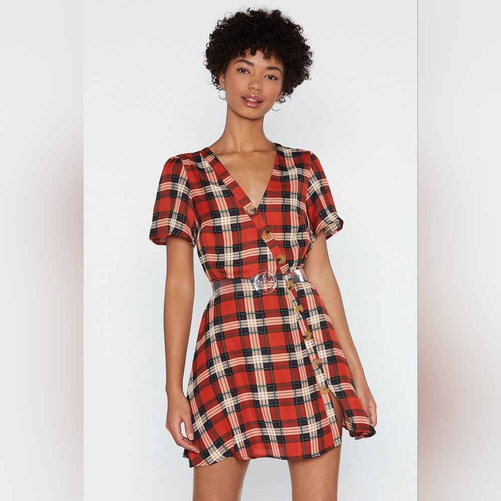 NWT red plaid dress
